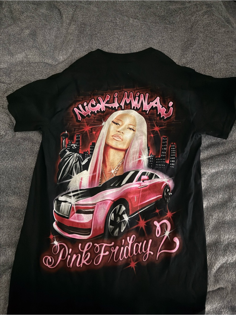 Bravado Black Tee with Pink Graphic - Pink Friday 2 Motif